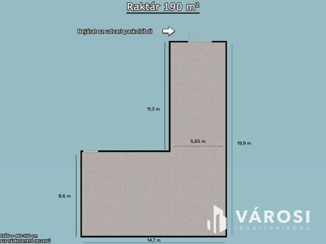 Kiadó fűthető 190 m2 raktár a Váci úton, parkolóval
