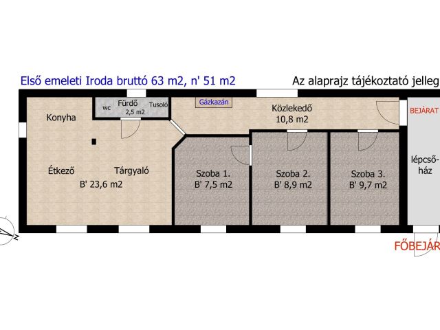 Belső udvaron lévő Iroda eladó Győr belvárosban