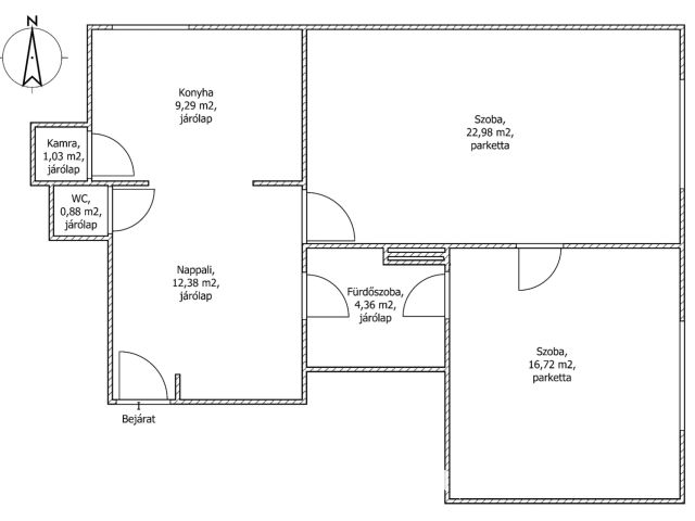 Kedvező árú, 68 nm-es vásártéri lakás