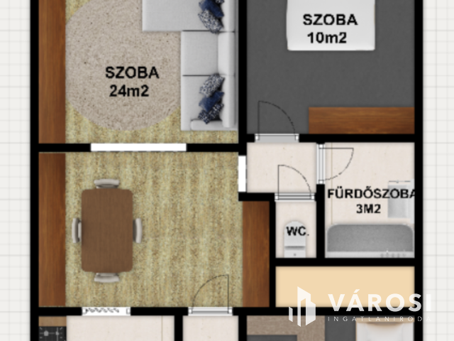 Belvárosi 3 szobás erkélyes tégla lakás eladó