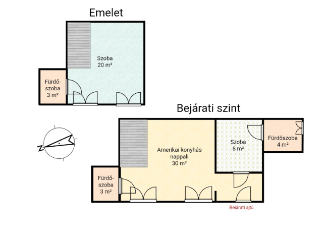 Három fürdőszobás duplex belvárosi lakás kiadó