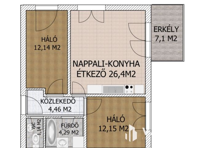 Modern otthon bútorral, erkély, teremgarázs és saját tároló