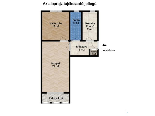 2. emelet, 2 szoba, erkély- a Kazinczyn