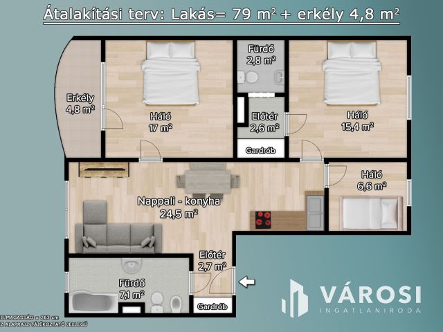 Napfényes, erkélyes tégla lakás, tároló és garázs opcióval