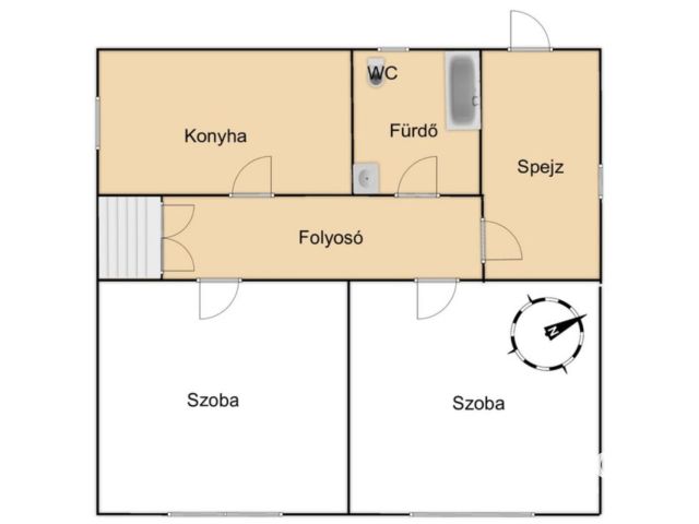 Nemesrempehollós,2szoba,berendezett,beköltözhető,1ha/85m2